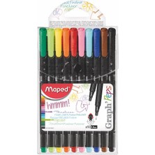 Maped Fineliner Keçe Uç Kalem Extra Fine 0.4Mm 10 Renk Askılı Paket 3154147491508