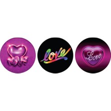 Keskin Color K-Gift 3 Lü (Buzdolabı Süsü) Cam Magnet Love