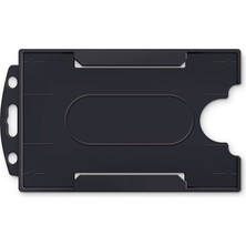  plastik kart muhafaza kabı dikey 54x86mm siyah (50 li paket)