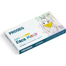 Proseg Kız-Erkek Çocuk Unisex Meltblown Filtreli 3 Katlı Telli Sarı Çocuk Maskesi (10 Lu Paket)