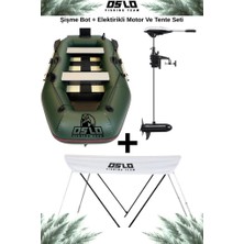 Oslo Fishing Team Haki Şişme Bot Motor ve Tente Seti