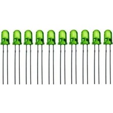 CHESTER 5mm Yeşil Mantar LED Diyot Yüksek Parlaklık - 10 Adet