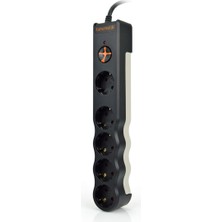 Tuncmatik Çoçuk Korumalı 5 Li Akım Korumalı Priz 5'li Siyah 1.5 M 2 Adet