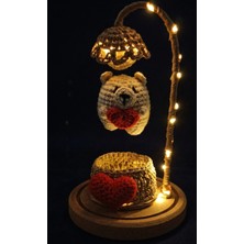 Efela Dünyası Amigurumi-Ahşap Fanusta Uçan Aşk Ayıcığı