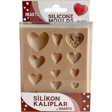 Smarta Model Hamuru Silikon Kalıp - Kalpler SK1013003