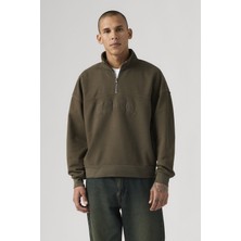 Levi's Erkek Yarım Fermuarlı Kahverengi Sweatshirt - 005HS-0006