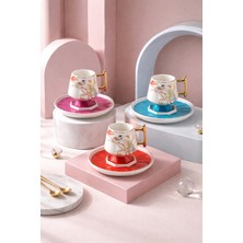 Kadim Vizyon Roy Kıng 6'lı Kuşlu Kahve Fincanı 3 Renk 6 Kişilik 90 ml