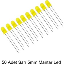 CHESTER 5mm Sarı Mantar LED Diyot Yüksek Parlaklık - 50 Adet Ekonomik Paket