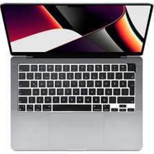 Arabulalaca Macbook Pro 14 Inç A3426 M5 Pro /  A3427 M5 Max Işlemci 2026 Model Türkçe Q Silikon Klavye Koruyucu  Siyah