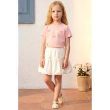 Minipodyum Kız Çocuk Alt Üst Takım Yazlık Balon Etekli Fiyonk Detaylı