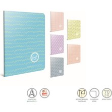  smooth tel dikişli karton kapak defter 19x26cm 60 yaprak kareli (6 lı paket) 3886