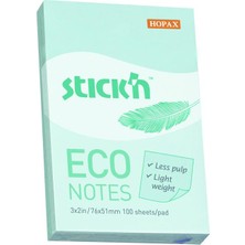  hopax stickn 76x51mm eco notes yapışkanlı not kağıdı pastel mavi 100 yaprak (12 paket) 21743