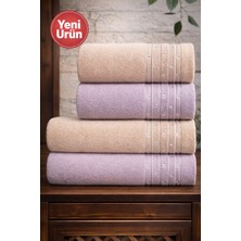 Mela Home Inci 4'lü Banyo Havlu Seti Hamam Takımı- El ve Yüz Havlusu- Çeyiz - Hediyelik 100% Pamuk