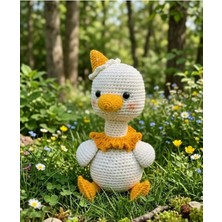 Efela Dünyası Amigurumi Örgü Ördek Oyuncak - El Yapımı Şapkalı ve Yakalı Figür - Uyku Arkadaşı