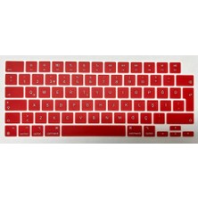 Arabulalaca Macbook Pro 14 Inç A3426 M5 Pro /  A3427 M5 Max Işlemci 2026 Model Türkçe Q Silikon Klavye Koruyucu  Kırmızı