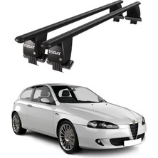 Today Auto Royal Alfa Romeo 147 (2000 - 2010) Uyumlu Siyah Kilitli Ara Atkı Port Bagaj Tavan Barı