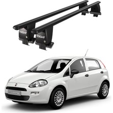 Today Auto Royal Fiat Grande Punto (2005 - 2012) Uyumlu Siyah Kilitli Ara Atkı Port Bagaj Tavan Barı