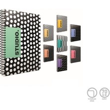 Gıpta Studio Spiralli Karton Kapak Defter A4 100 Yaprak Kareli (4 Lü Paket) 4783