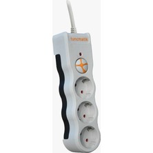 Tuncmatik Çoçuk ve Bebek Korumalı Akım Korumalı Priz 3 Lü Beyaz 1,5 Metre