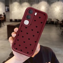 Ucuc Vivo Y31/Y21D Uyumlu Darbeye Dayanıklı Kamera Korumalı Bordo Silikon Baskı Desenli Kılıf