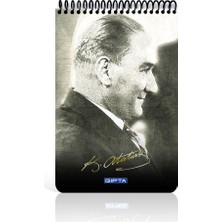  gıpta atatürk a5 spiralli karton kapak bloknot (not defteri) 100 yaprak kareli (6 lı paket) 2612