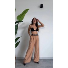 Şamdan Şık ve Rahat Yüksek Bel Palazzo Pantolon