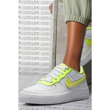 Nike Air Force 1 Lv8 Snekaers White Volt Unisex Hakiki Deri Günlük Spor Ayakkabı Beyaz Volt