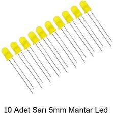 CHESTER 5mm Sarı Mantar LED Diyot Yüksek Parlaklık - 10 Adet Paket