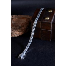 İnnuendo Jewelry 925 Ayar Gümüş Örgü Işlemeli Erkek Bileklik