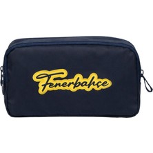Fenerbahçe Lisanslı Sarı El Yazılı Kalemlik - Çift Bölmeli Lacivert Su Itici Kumaşlı Kalem Kutusu
