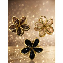 Efela Dünyası Lotus Model Gold Detaylı ve Kintsugi Detaylı 8 cm Mandal Toka