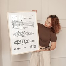 Pegziz Dekoratif Sanatsal Uçak Kanadı Patent Çerçeveli Tablo