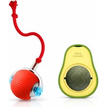 Busstier Otomatik Kuyruklu Kedi Topu ve Avokado Kedi Nanesi Seti Akıllı Kedi Oyuncağı