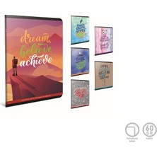  lazy master tel dikişli karton kapak defter a4 80 yaprak kareli (4 lü paket) 6036