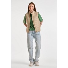 United Colors Of Benetton Bej Kadın / Kız Kdn_polyester Dolgulu Fermuarlı Slim Fit Pufa Yelek Model Kodu: 2TWDDJ00V2B1