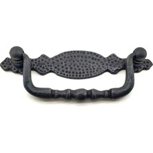 Pileli Store Antika Tarz Dekoratif Pirinç Dövme Sallantı Kapı Kulbu - 43X118 Mm, Oksit