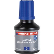 Edding BT30 Tahta Kalemi Mürekkebi (Mürekkep) 30ML Mavi (10 Lu Paket)