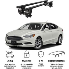 Today Auto Royal Ford Fusion Sedan Iı (2013 ve Sonrası) Uyumlu Siyah Kilitli Ara Atkı Port Bagaj Tavan Barı