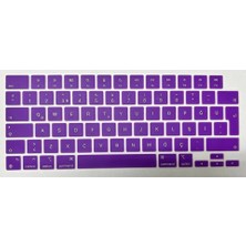 Arabulalaca Macbook Pro 16 Inç A3428 M5 Pro /  A3429 M5 Max Işlemci 2026 Model Türkçe Q Silikon Klavye Koruyucu  Mor