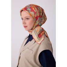 Belli Etnik Desen Ipek Twill Eşarp  - 2026 Ilkbahar-Yaz (T)  4304-03