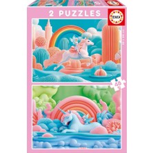 Educa Çocuk Puzzle 2X48 Parça Büyülü Unicornlar 20223