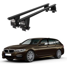 Today Auto Royal Bmw 5 Series (2017 ve Sonrası) Uyumlu Siyah Kilitli Ara Atkı Port Bagaj Tavan Barı