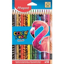  color'peps hayvan karakter kuru boya kalemi 18 renk 832218