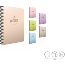  pastoral spiralli plastik kapak defter a4 40 yaprak kareli (6 lı paket) 6081