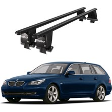 Today Auto Royal Bmw 5 Series (2003 - 2010) Uyumlu Siyah Kilitli Ara Atkı Port Bagaj Tavan Barı