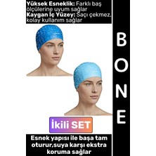 Wintoup #bone Konforlu Esnek Yumuşak Havuz Deniz Yüzme Kaygan Iç Yüzey Şık Su Geçirmez Saç Bonesi Ikili Set