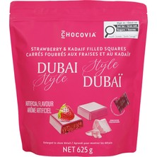 Chocovia Dubai Style Çilekli Çikolata - Çıtır Kadayıf Dolgulu Mini Çikolatalar  625 gr (Dev Paket)