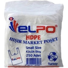 Elpo Şeylişeyler - Hışır Market Poşeti – Küçük Boy – 1 Paket ( 250 Adet)