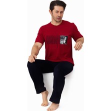 Sude Erkek Pijama Takımı Kısa Kollu Alt Uzun - A300-05 ve A301-1173-1 %100 Koton