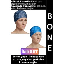 Wintoup #bone Konforlu Esnek Yumuşak Havuz Deniz Yüzme Kaygan Iç Yüzey Şık Su Geçirmez Saç Bonesi Ikili Set
